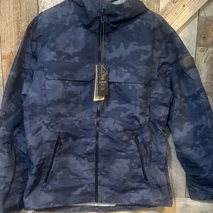 Alpine Men’s Blue Navy Camo Hooded Snow Jacket